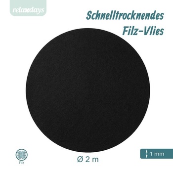 Bazénová podložka Relaxdays, plstená podložka Ø 2 m, ochrana dna bazéna, čierna