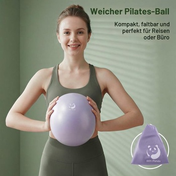 Slim Panda Gymnastická lopta Malá, 23-25 ​​cm Pilates lopta s nafukovacou slamkou, mäkká lopta na jogu pre
