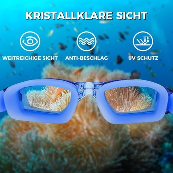 Plavecké okuliare Hersvin (M/0 až M/-8.0) UV400 Anti-UV Anti-Fog ochranné okuliare pre dospelých, mužov,