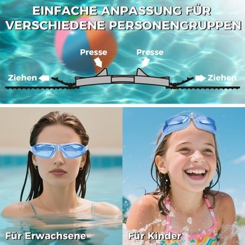 Plavecké okuliare Hersvin (M/0 až M/-8.0) UV400 Anti-UV Anti-Fog ochranné okuliare pre dospelých, mužov,
