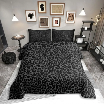Posteľná súprava Homewish čierna, imitácia leopardej…
