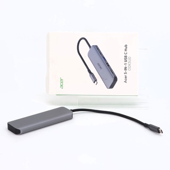 Rozbočovač Acer 5 v 1 USB-C, adaptér USB-C na HDMI 4K pri 60 Hz, prenos dát 5 Gb/s cez USB-A a
