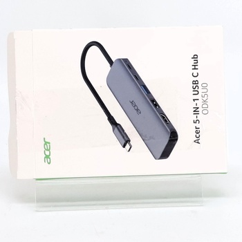 Rozbočovač Acer 5 v 1 USB-C, adaptér USB-C na HDMI 4K pri 60 Hz, prenos dát 5 Gb/s cez USB-A a