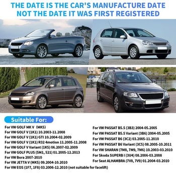 Náhradné sklo zrkadla Mingke pre Volkswagen (VW) Golf 5 MK5 2003-2009, Passat B5.5 B6 2004-2011,