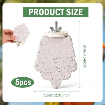 5dílná sada minerálních kamenných bidýlek pro ptáky, bidýlek pro andulky, přírodních žvýkacích