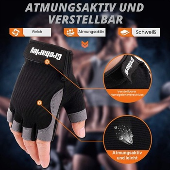 Fitness rukavice Grebarley, tréninkové rukavice pro ženy a muže - Fitness rukavice pro silový