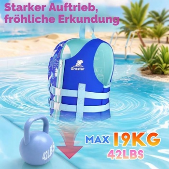 Detská záchranná vesta s nastaviteľnými popruhmi, Grestar Float Jacket, neoprénová plavecká pomôcka
