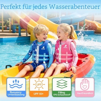Detská záchranná vesta s nastaviteľnými popruhmi, Grestar Float Jacket, neoprénová plavecká pomôcka