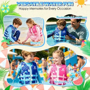 Detská záchranná vesta s nastaviteľnými popruhmi, Grestar Float Jacket, neoprénová plavecká pomôcka
