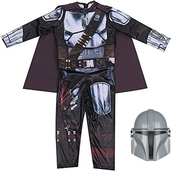 SINSEN Mandalorian kostým pre deti s helmou a pláštenkou, Star Wars filmové prevleky cosplay