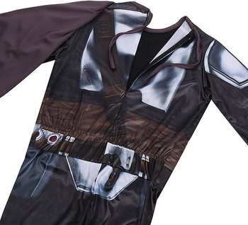 SINSEN Mandalorian kostým pre deti s helmou a pláštenkou, Star Wars filmové prevleky cosplay