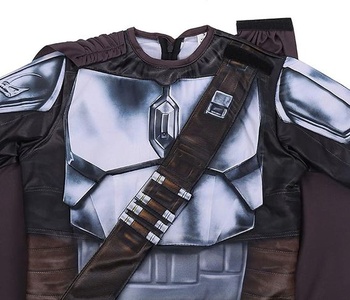SINSEN Mandalorian kostým pre deti s helmou a pláštenkou, Star Wars filmové prevleky cosplay