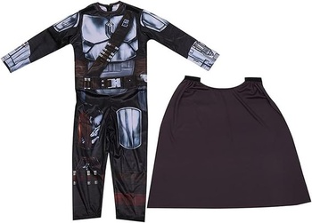 SINSEN Mandalorian kostým pre deti s helmou a pláštenkou, Star Wars filmové prevleky cosplay