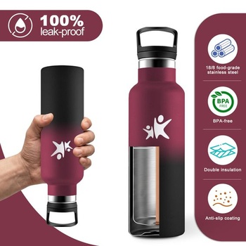 Termoska s vákuovou izoláciou s objemom 500 ml, bez BPA, nepriepustná, vhodná na sýtené nápoje,