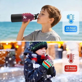 Termoska s vákuovou izoláciou s objemom 500 ml, bez BPA, nepriepustná, vhodná na sýtené nápoje,