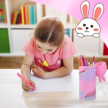 Mäkký silikónový peračník, stojacie puzdro na pero v štýle medvedíka, kawaii mäkký silikónový peračník s