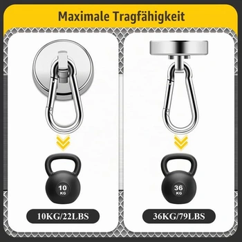 4 kusy magnetických háčků 32 mm, extra silné, magnetické háčky