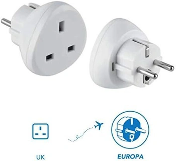 Cestovní adaptér Electraline 70058 UK do Německa/Evropy, bílý, UK do Evropy