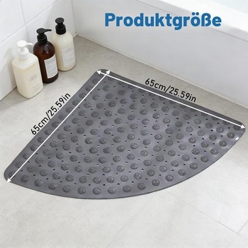 Protišmyková trojuholníková sprchová rohož, 65x65 cm, PVC protišmyková sprchová rohož s