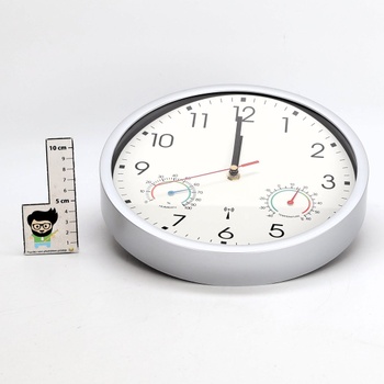 Nástenné hodiny s rádiovým ovládaním, tiché, 25 cm, biele