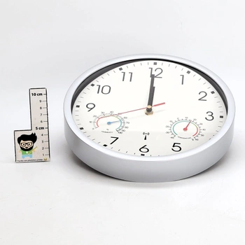 Nástěnné hodiny s rádiovým ovládáním, tiché, 25 cm, bílé