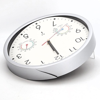 Nástenné hodiny s rádiovým ovládaním, tiché, 25 cm, biele