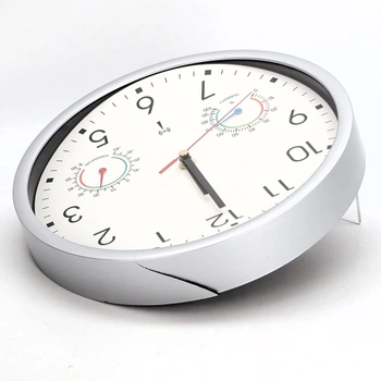 Nástěnné hodiny s rádiovým ovládáním, tiché, 25 cm, bílé