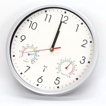 Nástěnné hodiny s rádiovým ovládáním, tiché, 25 cm, bílé
