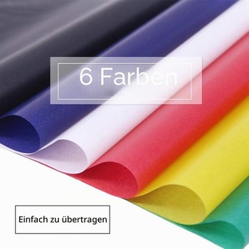 100 listov farebného prenosového papiera, vodorozpustný uhlíkový pauzovací papier s 5 embosovacími