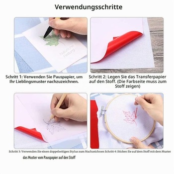 100 listov farebného prenosového papiera, vodorozpustný uhlíkový pauzovací papier s 5 embosovacími