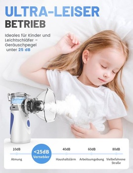Inhalační přístroj, přenosný inhalační přístroj IMDK, schválený CE-Medical - ultra tichý,