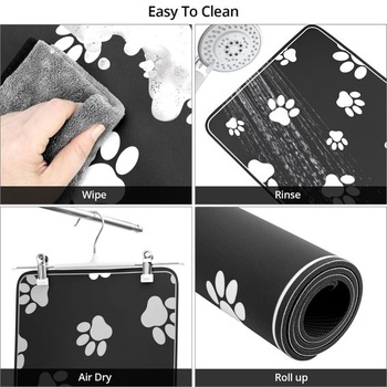 QWORK® 30 x 50 cm, vodoodpudivá podložka na kŕmenie, ľahko čistiteľná podložka na kŕmenie pre psov a