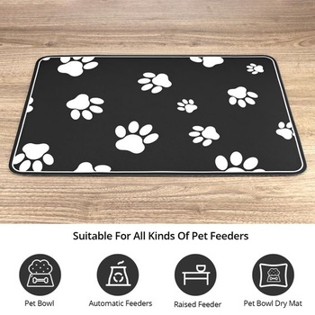 QWORK® 30 x 50 cm, vodoodpudivá podložka na kŕmenie, ľahko čistiteľná podložka na kŕmenie pre psov a