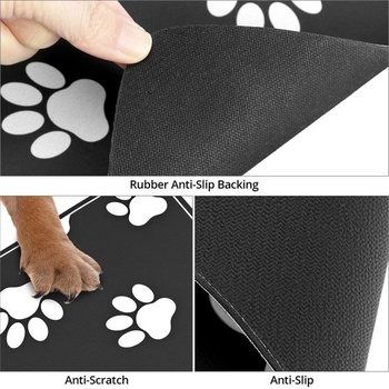 QWORK® 30 x 50 cm, vodoodpudivá podložka na kŕmenie, ľahko čistiteľná podložka na kŕmenie pre psov a