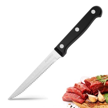 12dílná sada steakových nožů, steakové příbory s ostrými čepelemi, stříbrná02