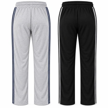 2 dlouhé pánské pyžamové kalhoty, volnočasové kalhoty, s knoflíky, 100% bavlna, velikost M,