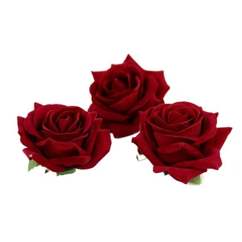3 kusy sponky do vlasů s růží, květinové sponky, růžová…