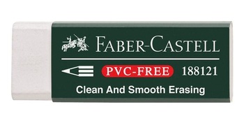 Faber-Castell 188121 - Guma 7081 N Bez PVC, Plast (5 gúm, biela)