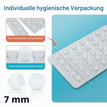 Ortodontické voskové bodky s mätovou príchuťou, 140 kusov, kopulovitý tvar 7 mm, vhodné pre styk s