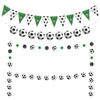 4 futbalové dekoračné bannery, futbalová narodeninová…
