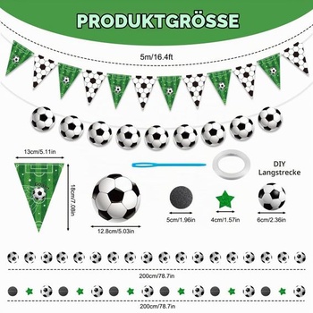 4 futbalové dekoračné bannery, futbalová narodeninová dekorácia girlanda, futbalové párty dekorácie