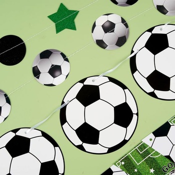 4 futbalové dekoračné bannery, futbalová narodeninová dekorácia girlanda, futbalové párty dekorácie