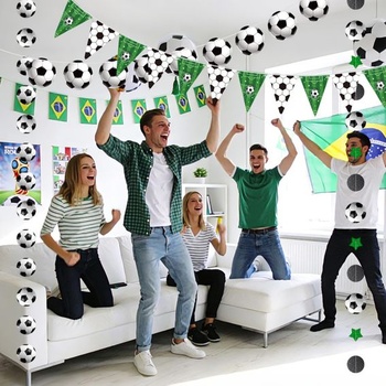 4 futbalové dekoračné bannery, futbalová narodeninová dekorácia girlanda, futbalové párty dekorácie