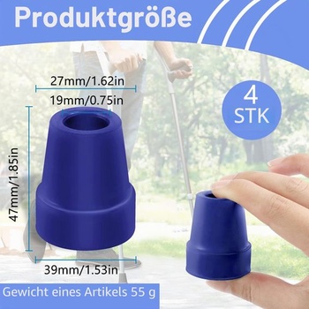 4 gumové špičky na barle, 19mm gumové špičky na palice, protišmykové gumové špičky, modré