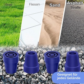4 gumové špičky na berle, 19mm gumové špičky na hole, protiskluzové gumové špičky, modré