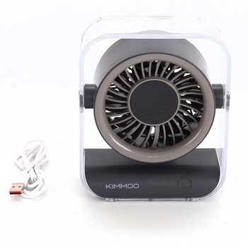 KIMMOO USB dobíjací stolný ventilátor, tichý stolný ventilátor s turbo prúdením vzduchu, 100