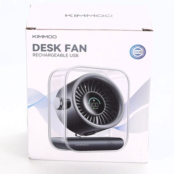 KIMMOO USB dobíjací stolný ventilátor, tichý stolný ventilátor s turbo prúdením vzduchu, 100