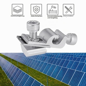 4dielna zemniaca svorka pre FV modul, hliníkový solárny panel, zemniace klipy
