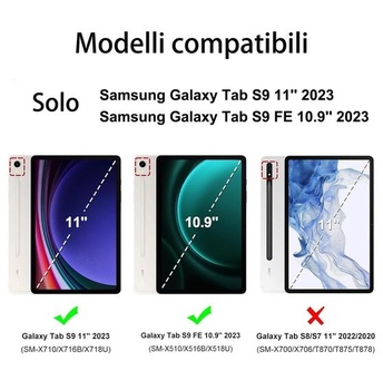 IVEOPPE Klávesnice a ochranné pouzdro pro Samsung Galaxy Tab S9 FE 10,9 palce 2023, Odnímatelná