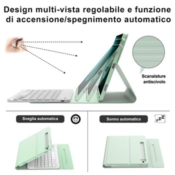 IVEOPPE Klávesnice a ochranné pouzdro pro Samsung Galaxy Tab S9 FE 10,9 palce 2023, Odnímatelná